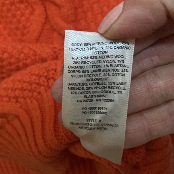 ❗️SOLD❗️Aritzia Sunday Best Orange Cable Knit Crewneck Peggy Sweater Size S - Picture 6 of 7